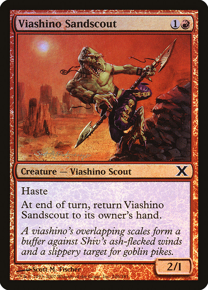 Viashino Sandscout (Premium Foil) [Tenth Edition] | Tables and Towers