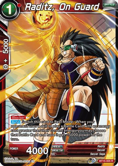 Raditz, On Guard (BT15-005) [Saiyan Showdown] | Tables and Towers