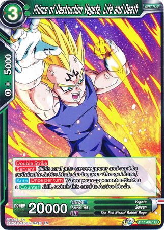 Prince of Destruction Vegeta, Life and Death (BT11-067) [Vermilion Bloodline] | Tables and Towers