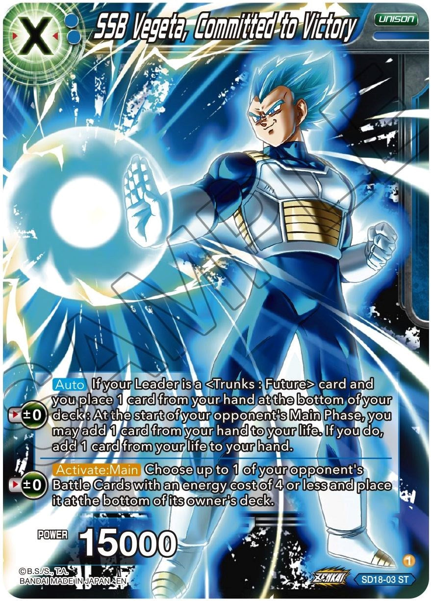 SSB Vegeta, Committed to Victory (SD18-03) [Dawn of the Z-Legends] | Tables and Towers