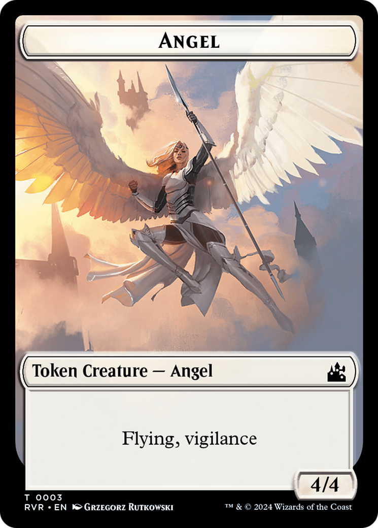 Bird // Angel (0003) Double-Sided Token [Ravnica Remastered Tokens] | Tables and Towers