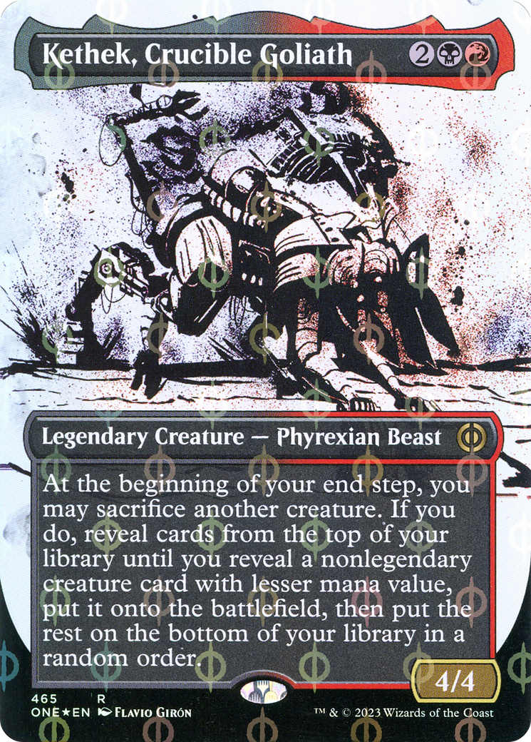 Kethek, Crucible Goliath (Borderless Ichor Step-and-Compleat Foil) [Phyrexia: All Will Be One] | Tables and Towers