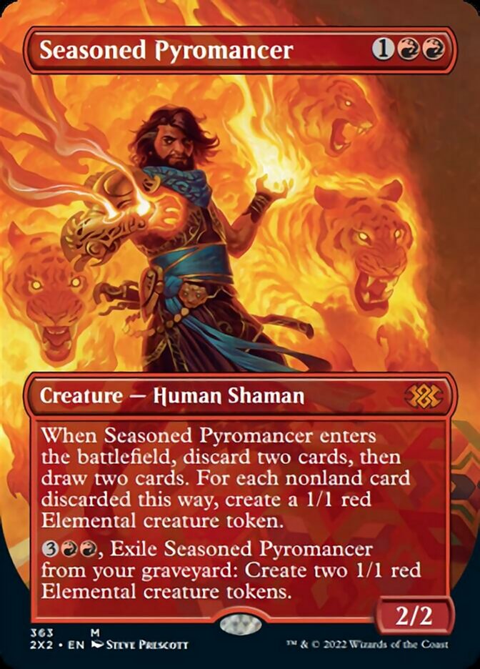 Seasoned Pyromancer (Borderless Alternate Art) [Double Masters 2022] | Tables and Towers