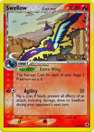 Swellow (40/101) (Delta Species) (Stamped) [EX: Dragon Frontiers] | Tables and Towers