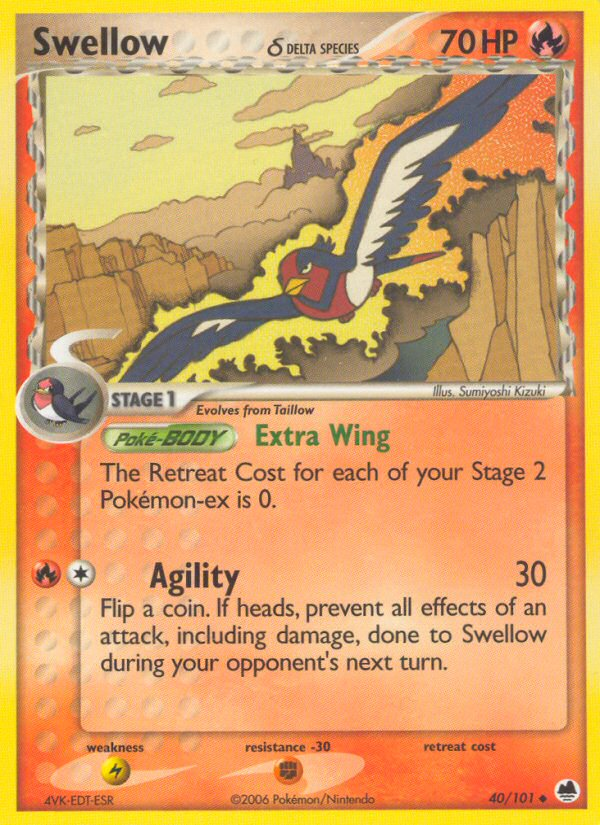 Swellow (40/101) (Delta Species) [EX: Dragon Frontiers] | Tables and Towers