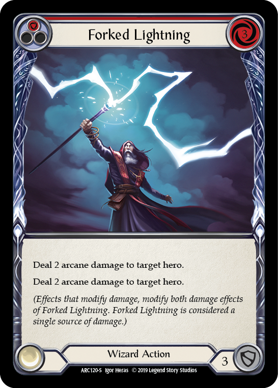 Forked Lightning [ARC120-S] (Arcane Rising)  1st Edition Normal | Tables and Towers