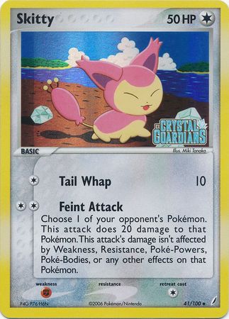 Skitty (41/100) (Stamped) [EX: Crystal Guardians] | Tables and Towers