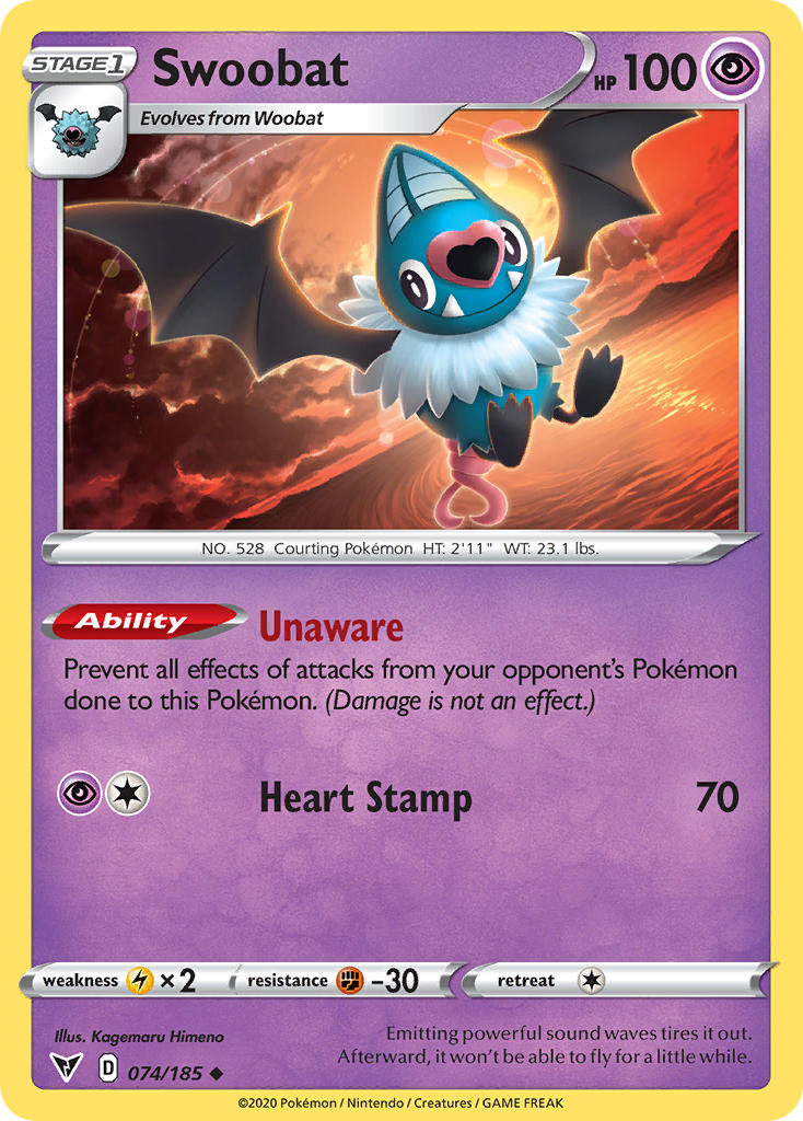 Swoobat (074/185) [Sword & Shield: Vivid Voltage] | Tables and Towers