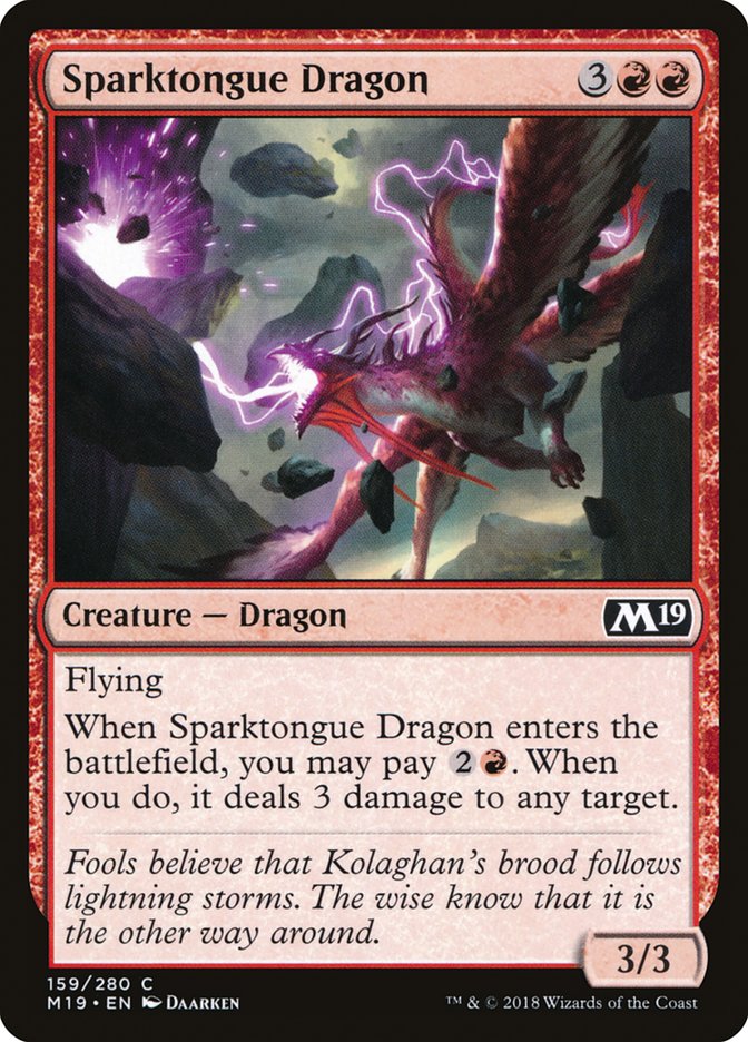 Sparktongue Dragon [Core Set 2019] | Tables and Towers