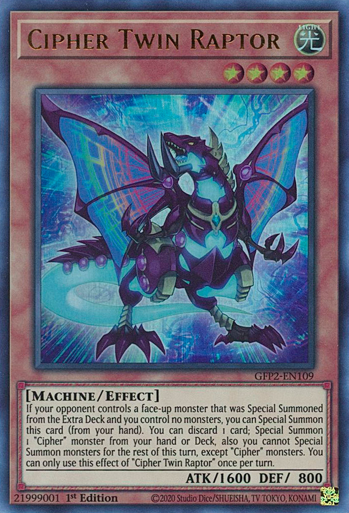 Cipher Twin Raptor [GFP2-EN109] Ultra Rare | Tables and Towers