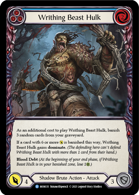 Writhing Beast Hulk (Blue) [MON131] (Monarch)  1st Edition Normal | Tables and Towers