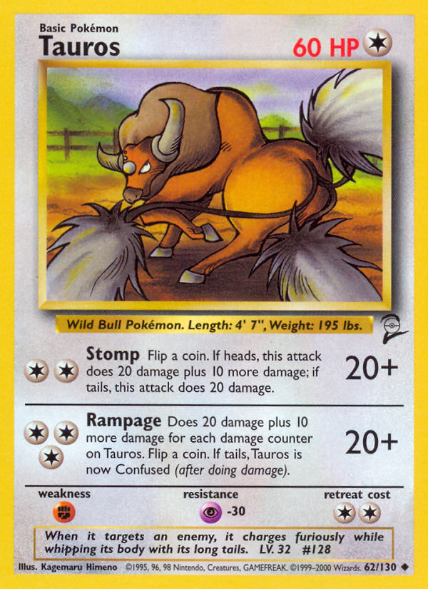 Tauros (62/130) [Base Set 2] | Tables and Towers