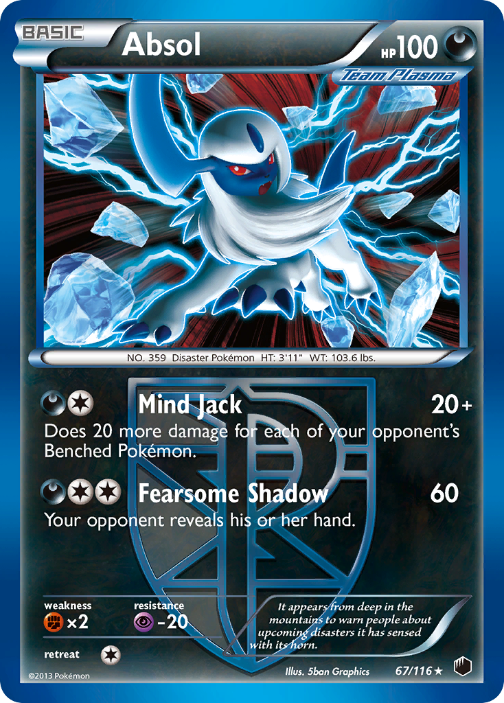 Absol (67/116) [Black & White: Plasma Freeze] | Tables and Towers