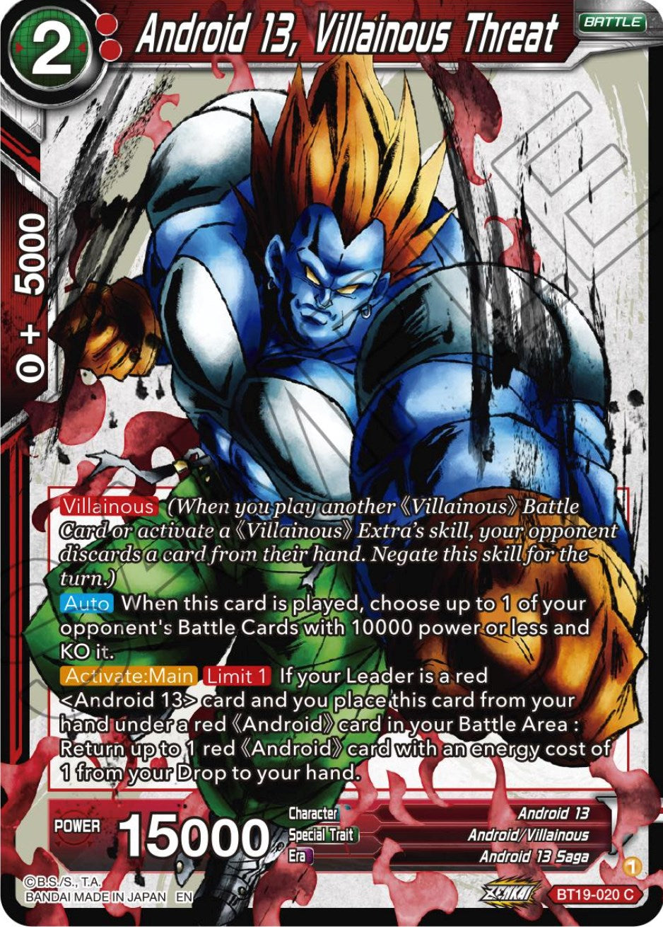 Android 13, Villainous Threat (BT19-020) [Fighter's Ambition] | Tables and Towers