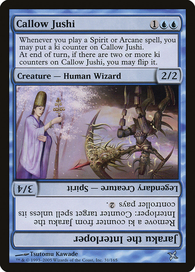 Callow Jushi // Jaraku the Interloper [Betrayers of Kamigawa] | Tables and Towers