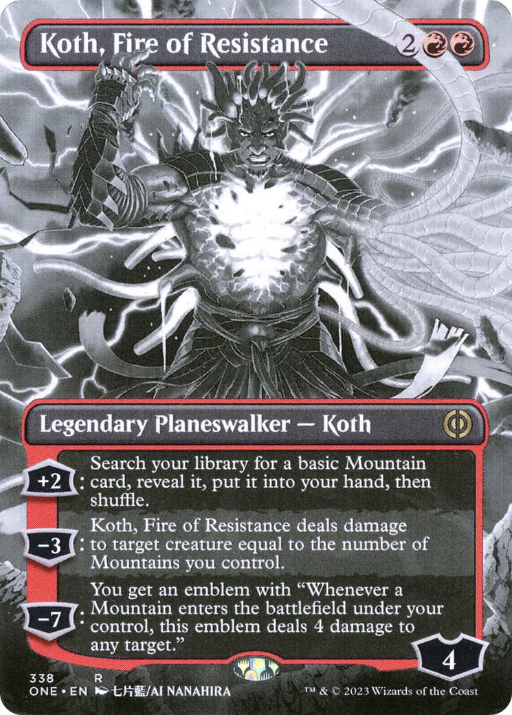 Koth, Fire of Resistance (Borderless Manga) [Phyrexia: All Will Be One] | Tables and Towers