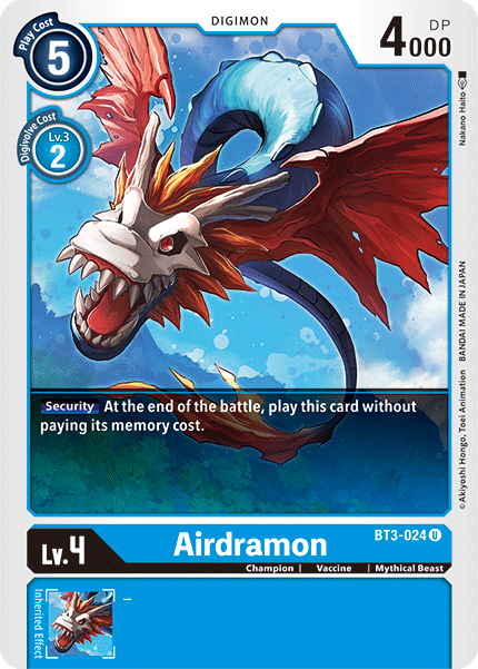 Airdramon [BT3-024] [Release Special Booster Ver.1.5] | Tables and Towers