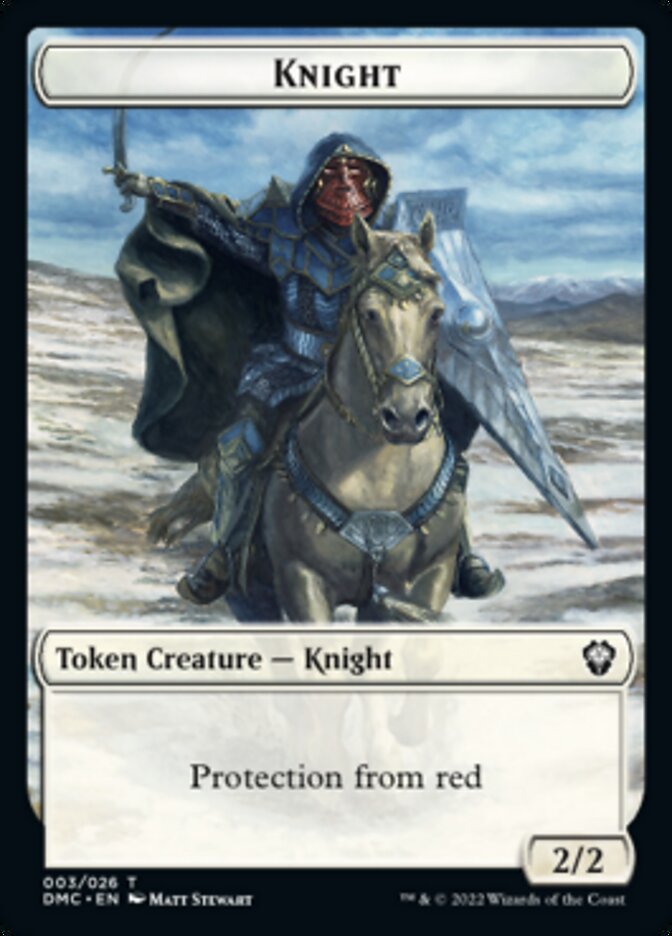 Zombie Knight // Knight Double-Sided Token [Dominaria United Commander Tokens] | Tables and Towers