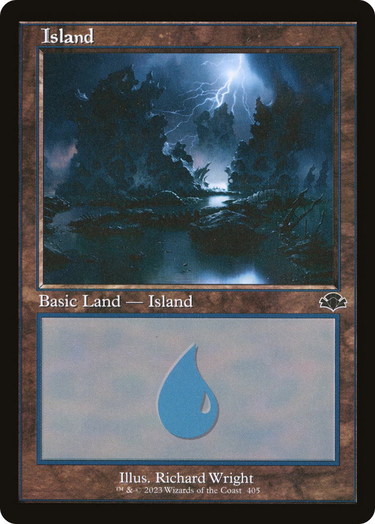 Island (405) (Retro) [Dominaria Remastered] | Tables and Towers