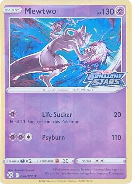 Mewtwo (056/172) (Brilliant Stars Stamped) [Sword & Shield: Brilliant Stars] | Tables and Towers