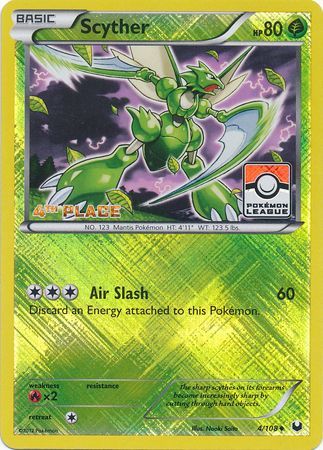 Scyther (4/108) (League Promo 4th Place) [Black & White: Dark Explorers] | Tables and Towers