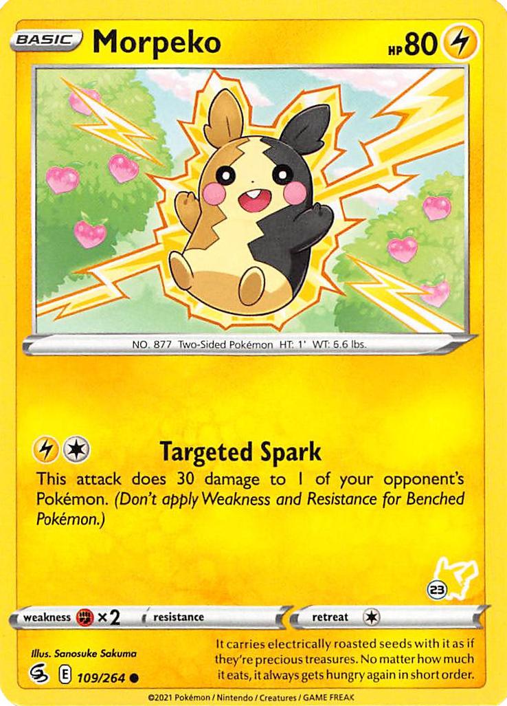 Morpeko (109/264) (Pikachu Stamp #23) [Battle Academy 2022] | Tables and Towers