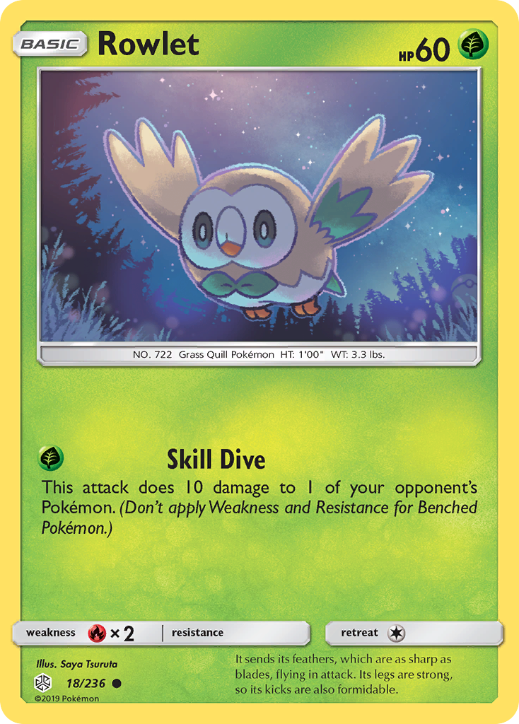 Rowlet (18/236) [Sun & Moon: Cosmic Eclipse] | Tables and Towers