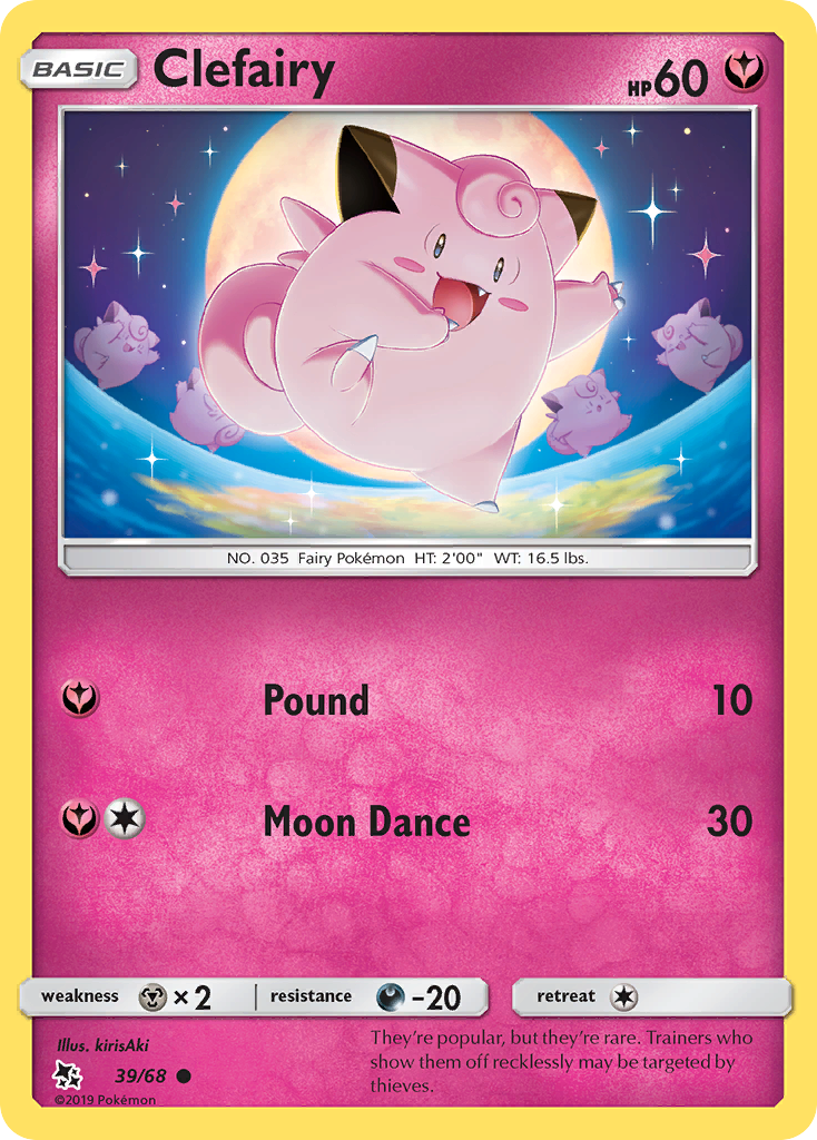 Clefairy (39/68) [Sun & Moon: Hidden Fates] | Tables and Towers