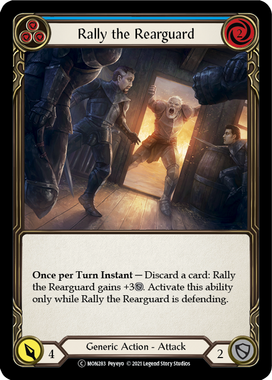 Rally the Rearguard (Blue) [U-MON283-RF] (Monarch Unlimited)  Unlimited Rainbow Foil | Tables and Towers