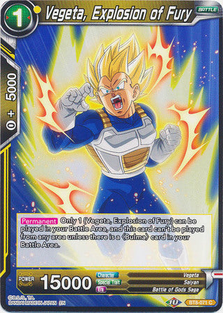 Vegeta, Explosion of Fury (BT8-071) [Malicious Machinations] | Tables and Towers