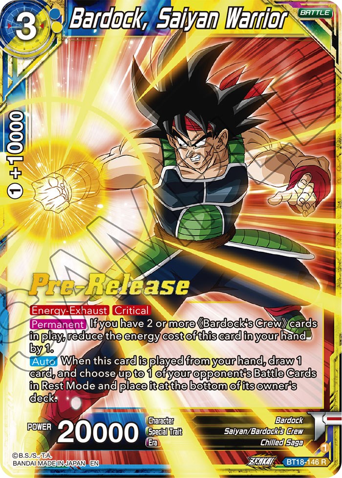 Bardock, Saiyan Warrior (BT18-146) [Dawn of the Z-Legends Prerelease Promos] | Tables and Towers