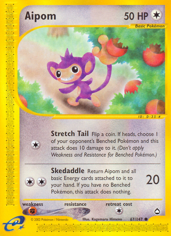 Aipom (67/147) [Aquapolis] | Tables and Towers