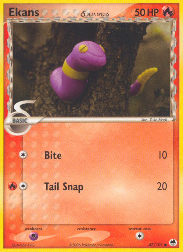 Ekans (47/101) (Delta Species) [EX: Dragon Frontiers] | Tables and Towers