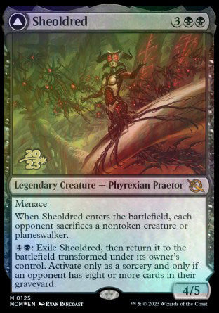 Sheoldred // The True Scriptures [March of the Machine Prerelease Promos] | Tables and Towers