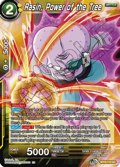 Rasin, Power of the Tree (BT15-112) [Saiyan Showdown] | Tables and Towers