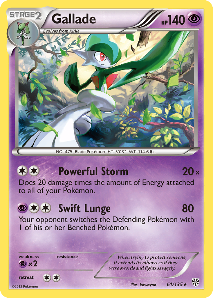 Gallade (61/135) [Black & White: Plasma Storm] | Tables and Towers