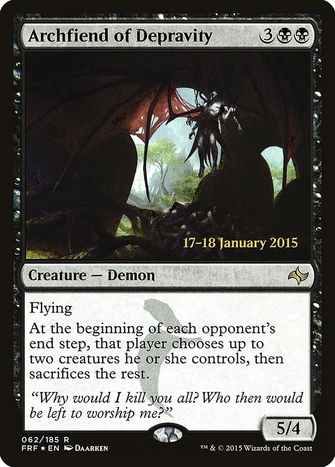 Archfiend of Depravity [Fate Reforged Prerelease Promos] | Tables and Towers