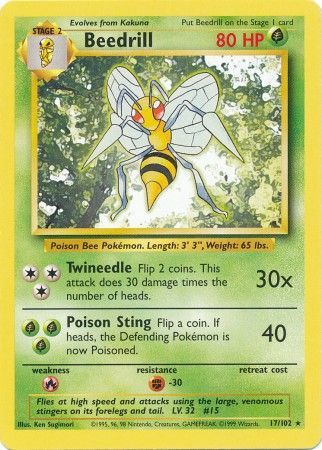 Beedrill (17/102) [Base Set Unlimited] | Tables and Towers