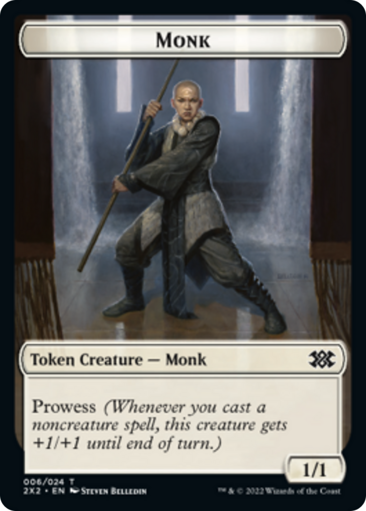 Bear // Monk Double-Sided Token [Double Masters 2022 Tokens] | Tables and Towers