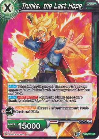 Trunks, the Last Hope (DB3-051) [Giant Force] | Tables and Towers