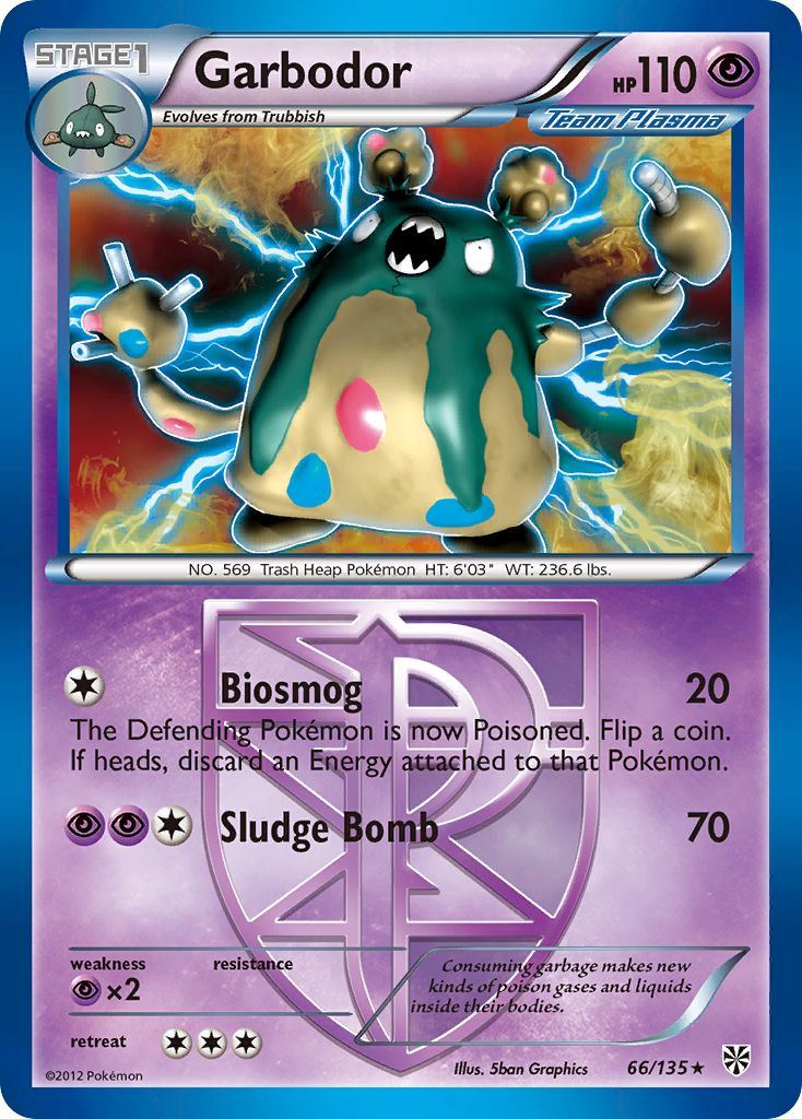 Garbodor (66/135) [Black & White: Plasma Storm] | Tables and Towers