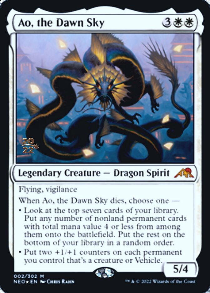 Ao, the Dawn Sky [Kamigawa: Neon Dynasty Prerelease Promos] | Tables and Towers