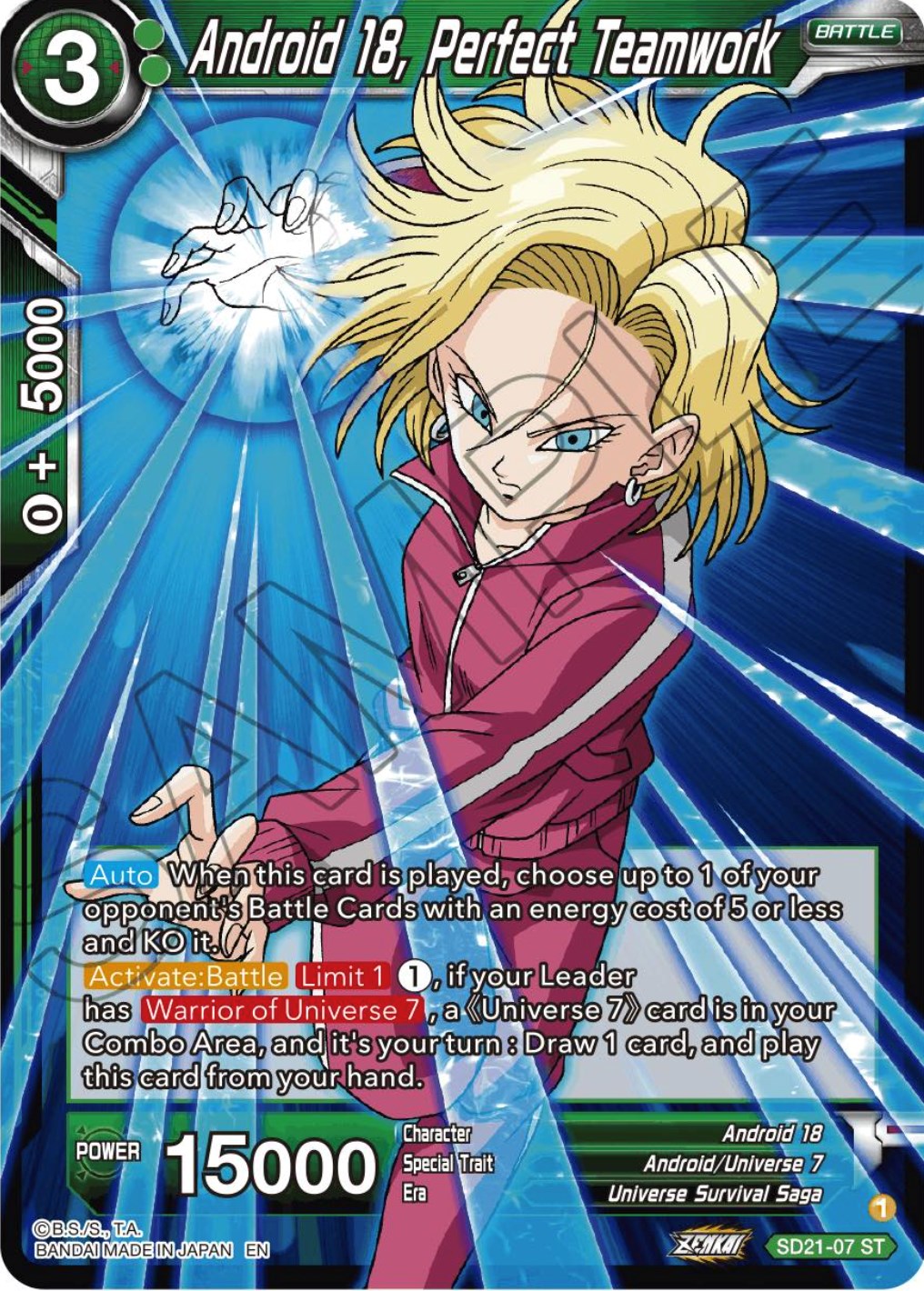 Android 18, Perfect Teamwork (Starter Deck Exclusive) (SD21-07) [Power Absorbed] | Tables and Towers