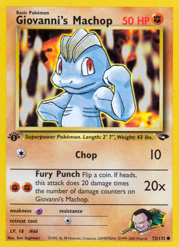 Giovanni's Machop (72/132) [Gym Challenge 1st Edition] | Tables and Towers