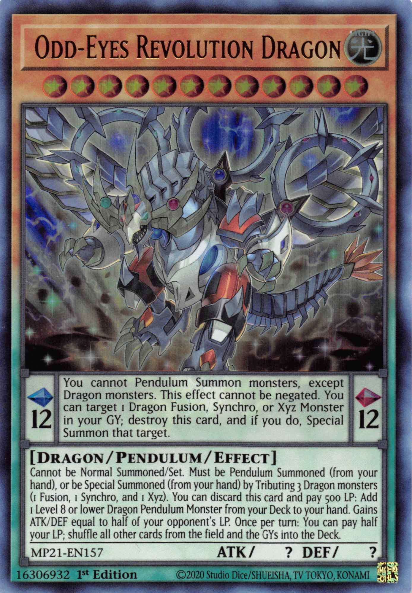 Odd-Eyes Revolution Dragon [MP21-EN157] Ultra Rare | Tables and Towers