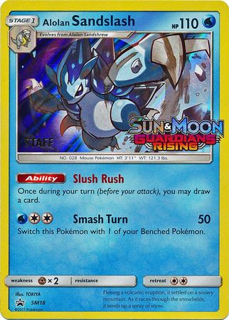 Alolan Sandslash (SM18) (Staff Prerelease Promo) [Sun & Moon: Black Star Promos] | Tables and Towers