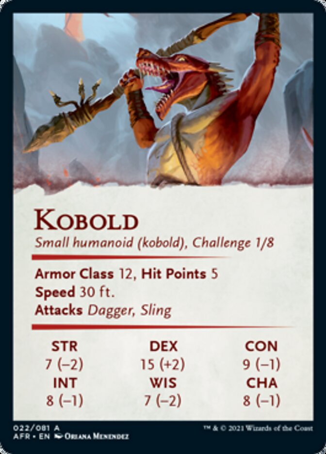 Kobold Art Card (Gold-Stamped Signature) [Dungeons & Dragons: Adventures in the Forgotten Realms Art Series] | Tables and Towers