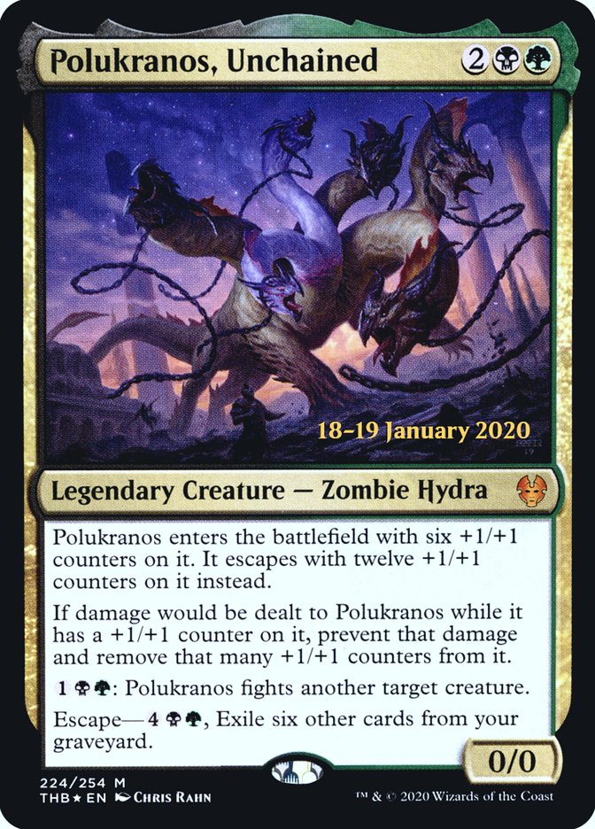 Polukranos, Unchained [Theros Beyond Death Prerelease Promos] | Tables and Towers