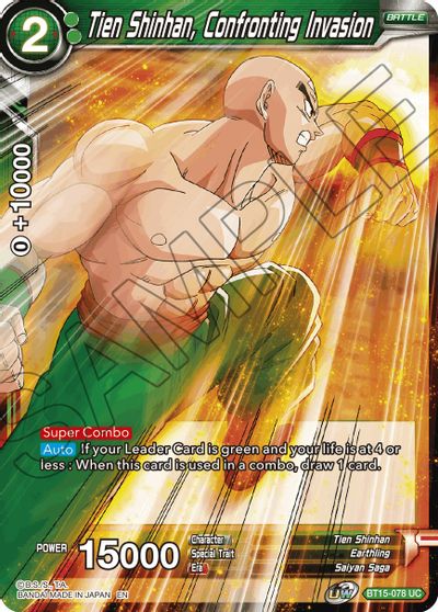 Tien Shinhan, Confronting Invasion (BT15-078) [Saiyan Showdown] | Tables and Towers