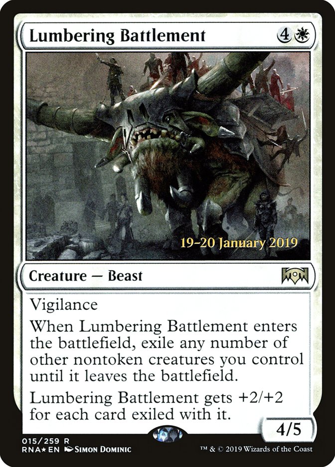 Lumbering Battlement [Ravnica Allegiance Prerelease Promos] | Tables and Towers